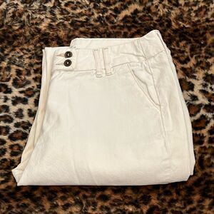 Boden Off White Cuffed Boho Coastal Pants Summer Spring Vacation Resort Wear